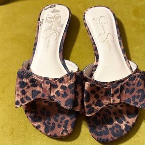 Jessica Simpson Brown Leopard Print Sandals